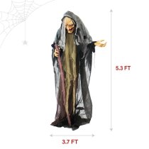 Haunted Hill Farm 63" Animated Standing Witch with Lights and Sound