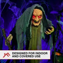 Haunted Hill Farm 63" Animated Standing Witch with Lights and Sound