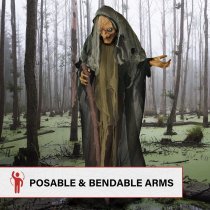 Haunted Hill Farm 63" Animated Standing Witch with Lights and Sound