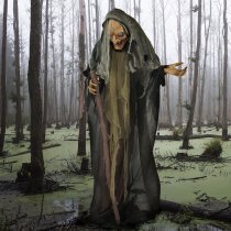 Haunted Hill Farm 63" Animated Standing Witch with Lights and Sound