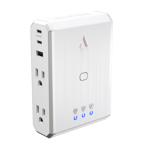Austere V Series \\ Power 4-outlet Appliance power, 3000J, w/USB+PD20 - White