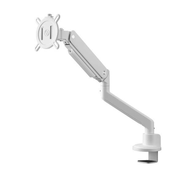 White Single Monitor Arm - Solid