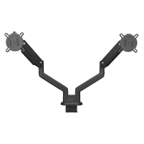 Black Dual Monitor Arm - Solid