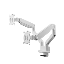 White Dual Monitor Arm- Solid