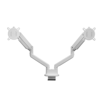 White Dual Monitor Arm- Solid
