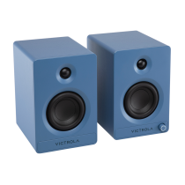 Victrola Tempo Bluetooth Bookshelf Speakers - Blue