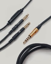 Meze mono 3.5 mm to 3.5 mm Black/Gold standard cable with mic and remote - 3.9 ft