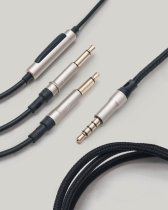 Meze mono 3.5 mm to 3.5 mm Black/Silver standard cable with mic and remote - 3.9 ft