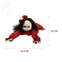 Haunted Hill Farm 43" Crawling Animatronic Haunted Doll with Lights & Sound