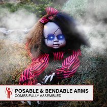 Haunted Hill Farm 43" Crawling Animatronic Haunted Doll with Lights & Sound