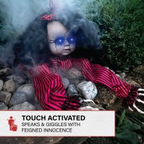 Haunted Hill Farm 43" Crawling Animatronic Haunted Doll with Lights & Sound