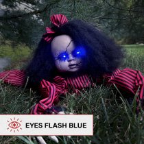 Haunted Hill Farm 43" Crawling Animatronic Haunted Doll with Lights & Sound