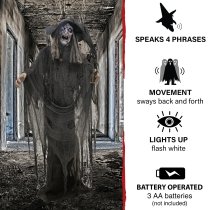 Haunted Hill Farm 69" Animated Witch with Motion, Lights and Sound