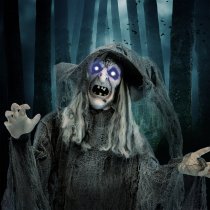 Haunted Hill Farm 69" Animated Witch with Motion, Lights and Sound