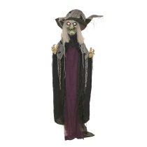 Haunted Hill Farm 75″ Animated Standing Witch with Lights and Sound