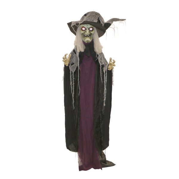 Haunted Hill Farm 75" Animated Standing Witch with Lights and Sound
