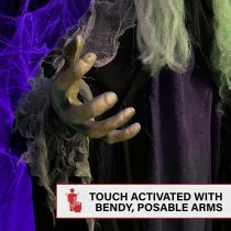 Haunted Hill Farm 75" Animated Standing Witch with Lights and Sound