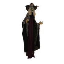 Haunted Hill Farm 75" Animated Standing Witch with Lights and Sound