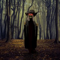 Haunted Hill Farm 75" Animated Standing Witch with Lights and Sound