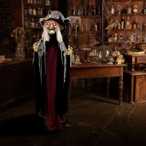 Haunted Hill Farm 75" Animated Standing Witch with Lights and Sound