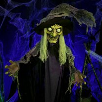 Haunted Hill Farm 75" Animated Standing Witch with Lights and Sound