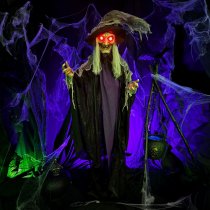 Haunted Hill Farm 75" Animated Standing Witch with Lights and Sound