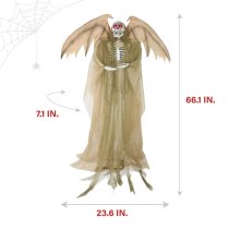 Haunted Hill Farm 5.5 ft Winged Reaper Animatronic with Lights & Sound
