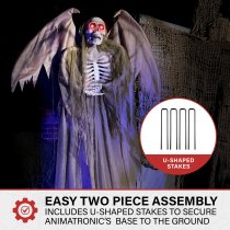 Haunted Hill Farm 5.5 ft Winged Reaper Animatronic with Lights & Sound
