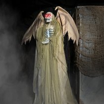 Haunted Hill Farm 5.5 ft Winged Reaper Animatronic with Lights & Sound