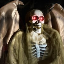 Haunted Hill Farm 5.5 ft Winged Reaper Animatronic with Lights & Sound