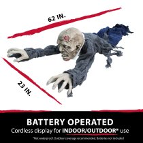 Haunted Hill Farm 55" Crawling Zombie Animatronic with Lights & Sound