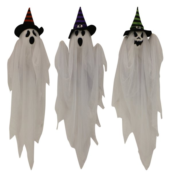 Haunted Hill Farm Set of 3 Hanging Ghost Halloween Decorations