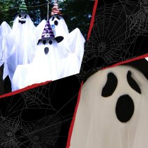 Haunted Hill Farm Set of 3 Hanging Ghost Halloween Decorations