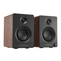 Victrola Tempo Bluetooth Bookshelf Speakers - Walnut