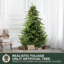 Fraser Hill Farm 6.5 ft. Foxtail Pine Artificial Christmas Tree, No Lights - Green