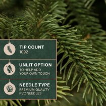 Fraser Hill Farm 6.5 ft. Foxtail Pine Artificial Christmas Tree, No Lights - Green