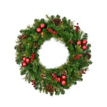 Fraser Hill Farm 30-inch Joyful Artificial Christmas Wreath - Green
