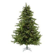 Fraser Hill Farm 7.5-ft. Foxtail Pine Green Artificial Christmas Tree, with Multi Color Lights - Green