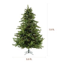 Fraser Hill Farm 7.5-ft. Foxtail Pine Green Artificial Christmas Tree, with Multi Color Lights - Green