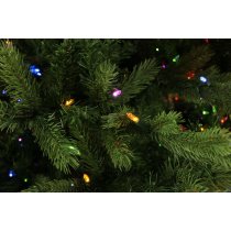 Fraser Hill Farm 7.5-ft. Foxtail Pine Green Artificial Christmas Tree, with Multi Color Lights - Green