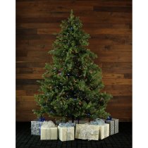 Fraser Hill Farm 7.5-ft. Foxtail Pine Green Artificial Christmas Tree, with Multi Color Lights - Green