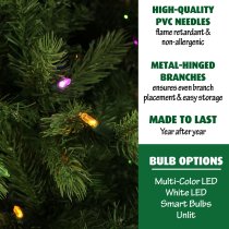 Fraser Hill Farm 6.5 ft. Foxtail Pine Artificial Christmas Tree, with Multi-Color LED Lights - Green