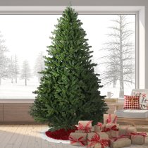 Fraser Hill Farm 7.5 Ft. Oregon Pine Artificial Christmas Tree, No Lights - Green