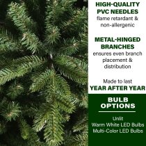 Fraser Hill Farm 7.5 Ft. Oregon Pine Artificial Christmas Tree, No Lights - Green