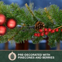 Fraser Hill Farm 9 ft Joyful Decorative Artificial Garland - Green