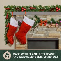 Fraser Hill Farm 9 ft Joyful Decorative Artificial Garland - Green