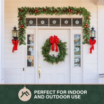 Fraser Hill Farm 9 ft Joyful Decorative Artificial Garland - Green
