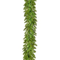 Fraser Hill Farm 9 ft Grandland Artificial Christmas Garland with Warm White LED Lights - Green
