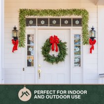 Fraser Hill Farm 9 ft Grandland Artificial Christmas Garland with Warm White LED Lights - Green