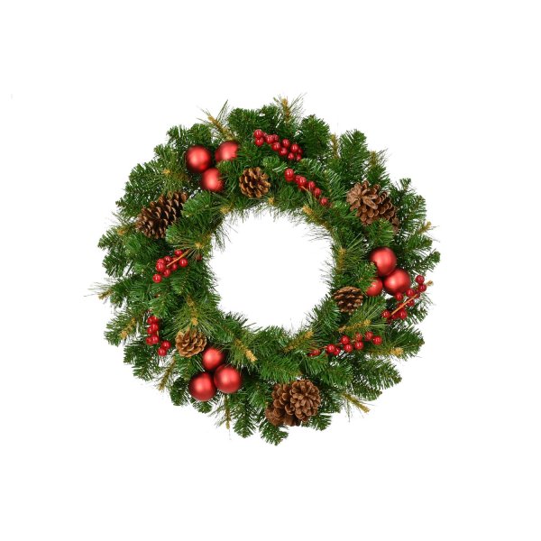 Fraser Hill Farm 24-inch Joyful Artificial Christmas Wreath - Green